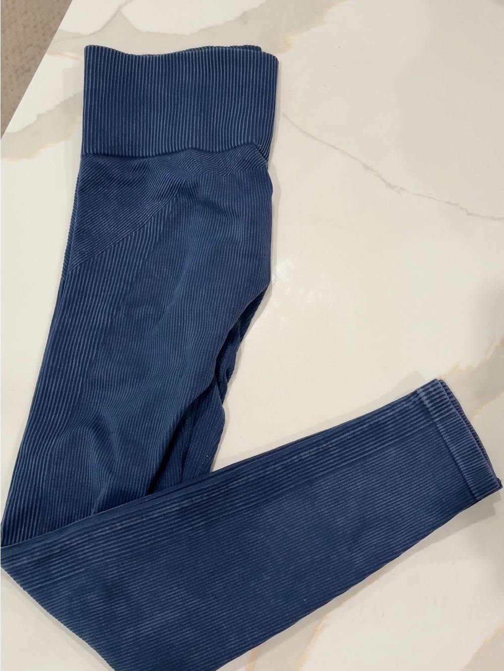 JoyLab Ribbed High-Waist Leggings in Navy Blue